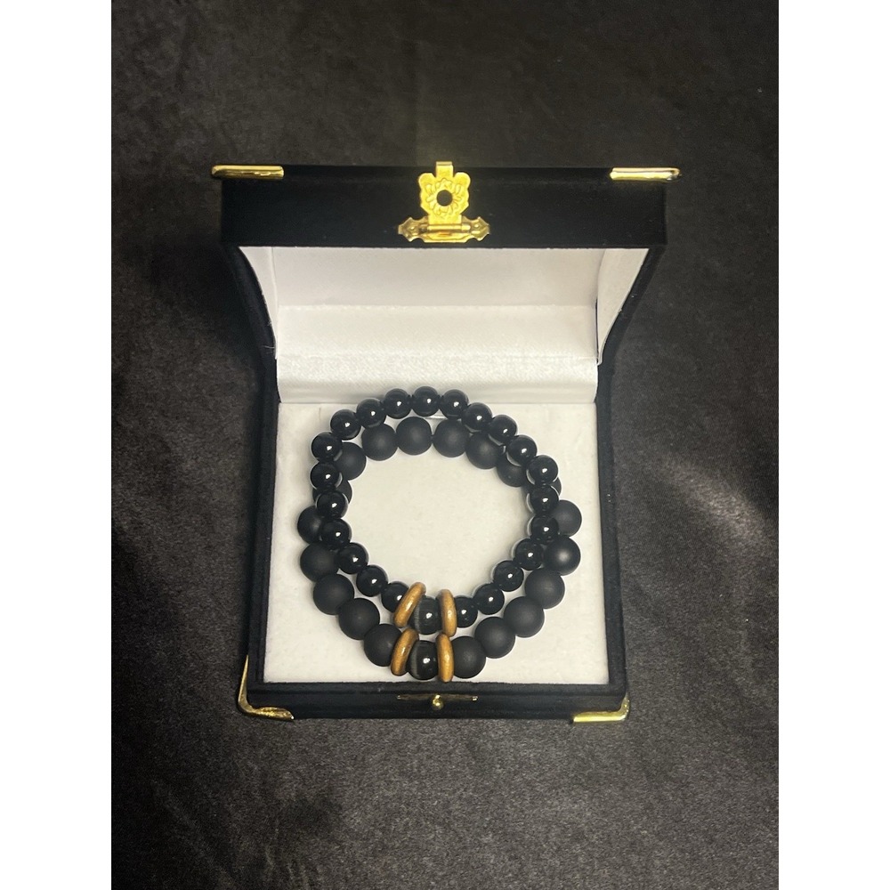 His & Hers Matching Beaded Bracelet Set – Handmade by Me – Includes Gift Box - Picture 5 of 6
